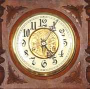 German Open Well Walnut Wall Clock