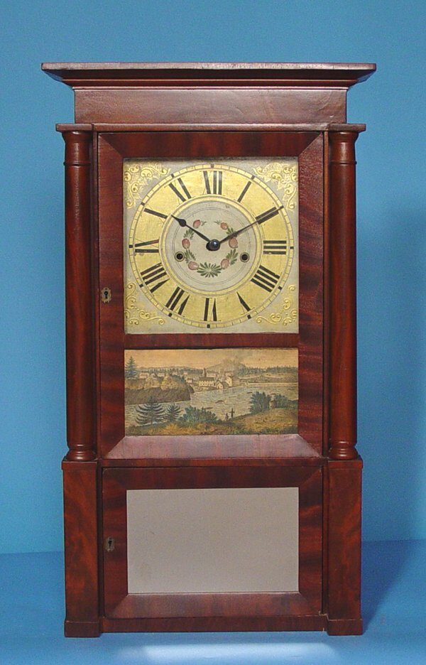 R & J B Terry Mahogany Empire Shelf Clock