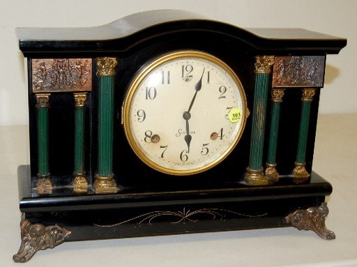 Sessions Black Enamel “Putnam” Mantle Clock