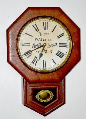 Ansonia Advertising Short Drop School Clock