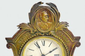 Waterbury “Admiral Dewey” Metal Shelf Clock