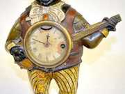 Cast Iron “Banjo Player” Blinking Eye Clock