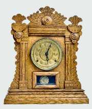 Oak E.N. Welch “Martini” Cabinet Clock