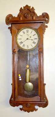 New Haven “Grecian” 1 Wt. Wall Regulator Clock