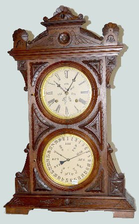 Welch Walnut “Audran B.W.” Calendar Clock