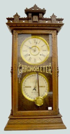 Walnut Ithaca Chronometer Calendar Clock