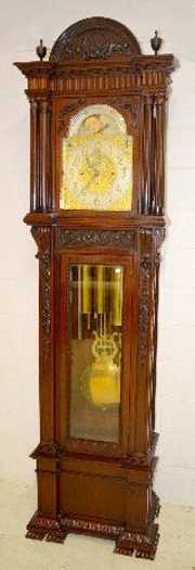 Ornate German 9 Tube 3 Weight Tall Case Clock