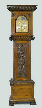 Seth Thomas Carved 5 Bell Tall Case Clock