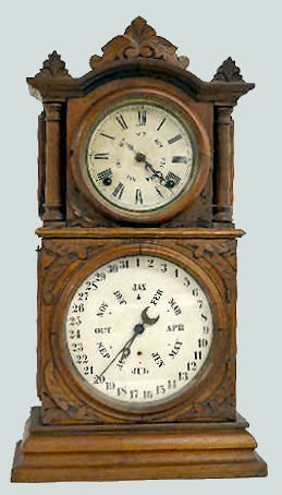 Ingraham Lewis Patent Calendar Shelf Clock