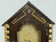 French Inlaid Ebony Wooden Mantel Clock