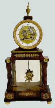 French Animated Dial Shelf Clock w/Cupid