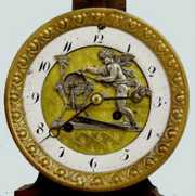 French Animated Dial Shelf Clock w/Cupid