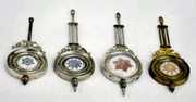 4 Aluminum & Pressed Glass Clock Pendulums