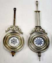4 Aluminum & Pressed Glass Clock Pendulums