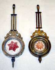 4 Aluminum & Pressed Glass Clock Pendulums