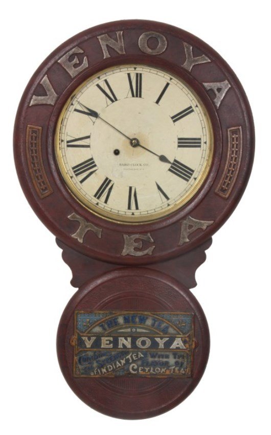 Baird Advertising Clock Venoya Tea