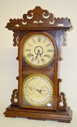 E. N.  Welch “Arditi”  Walnut Calendar Clock