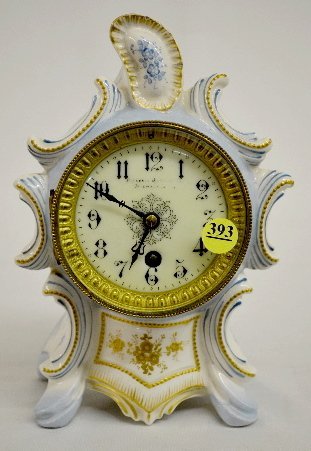 French Miniature China Case Clock