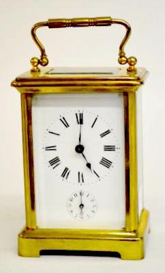 French Antique Brass Carriage Clock w/Alarm