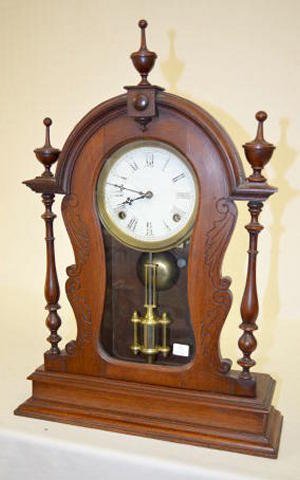 Antique Walnut Parlor Model Shelf Clock, “Monogram”