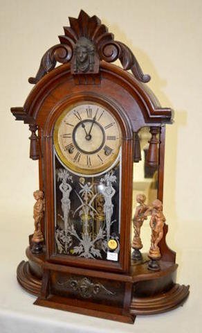 Ansonia Walnut “Triumph” Parlor Clock