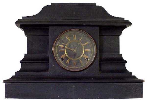 Corsair Model Ingraham Black Wooden Mantle Clock