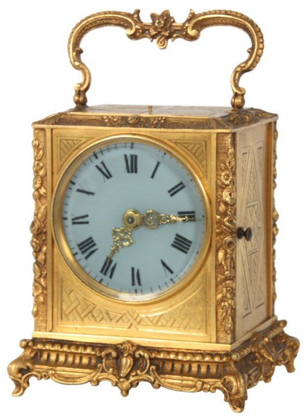 Gilt Brass Illuminated Dial Carriage Clock