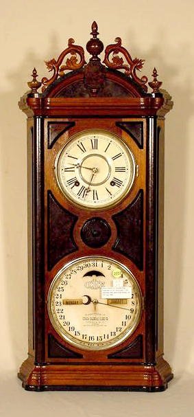 Ithaca # 5 Emerald Double Dial Calendar Clock