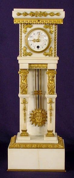 French Miniature Marble Tall Clock