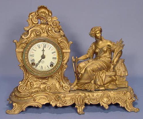 Ansonia Seated Figural Statue Clock