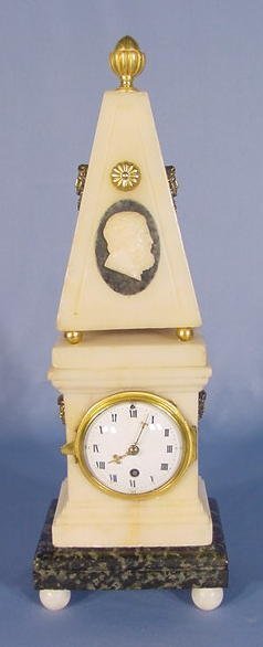 French Silk String Suspension Obelisk Clock