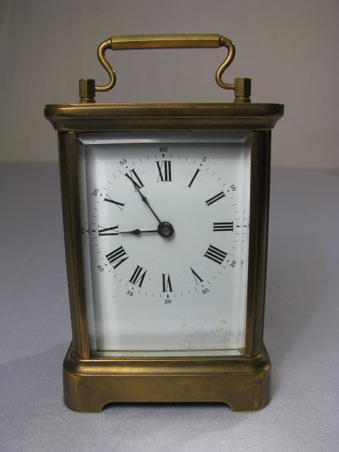 ANTIQUE WATERBURY CARRIAGE CLOCK – as is REPEATER