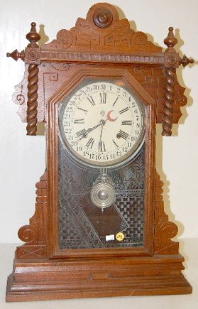 Walnut Waterbury “Buffalo” Calendar Clock