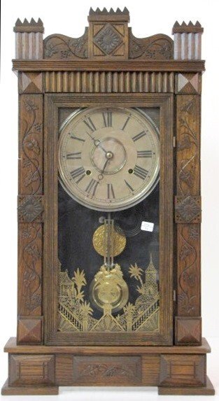 Oak Gilbert 8 Day “General” Shelf Clock