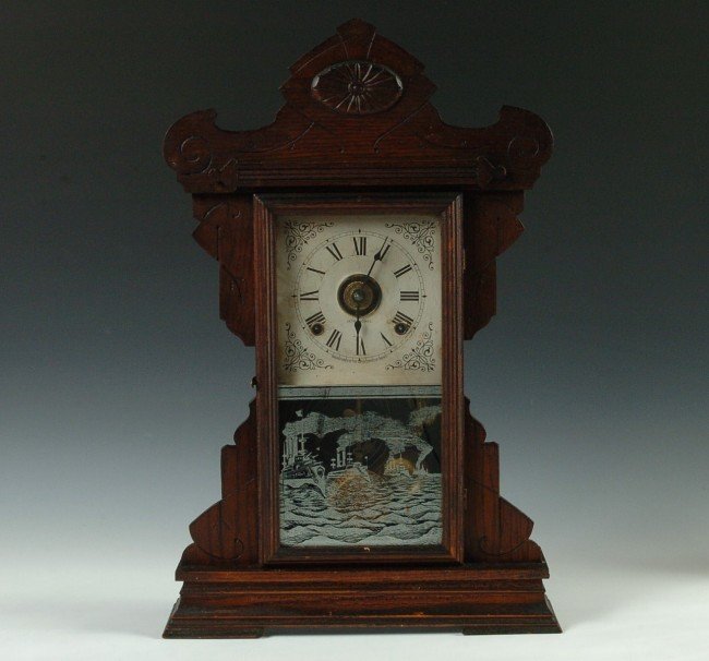 A SETH THOMAS FLEET SERIES OAK CASE CLOCK