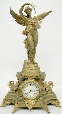 Ansonia “Undine & Gloria” 2 Piece Statue Clock