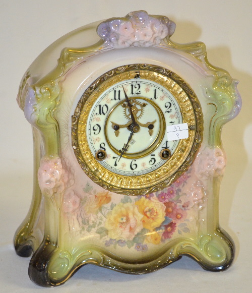 Antique Ansonia Royal Bonn Porcelain Clock “Le Scarpe”