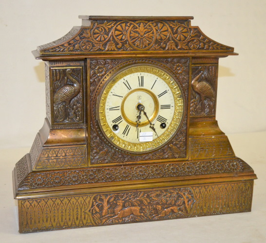 Antique F. Kroeber “Arabia No. 2” Metal Mantel Clock