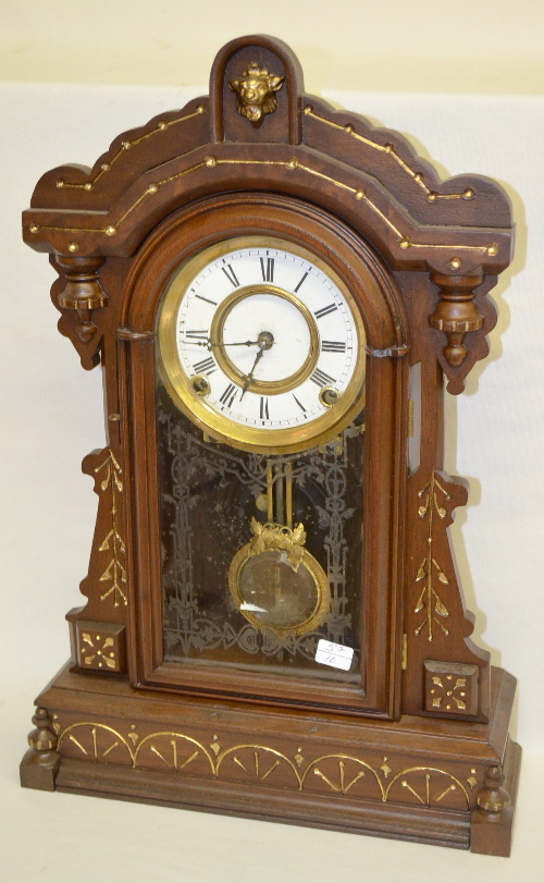 Antique Walnut Kroeber Kitchen Clock