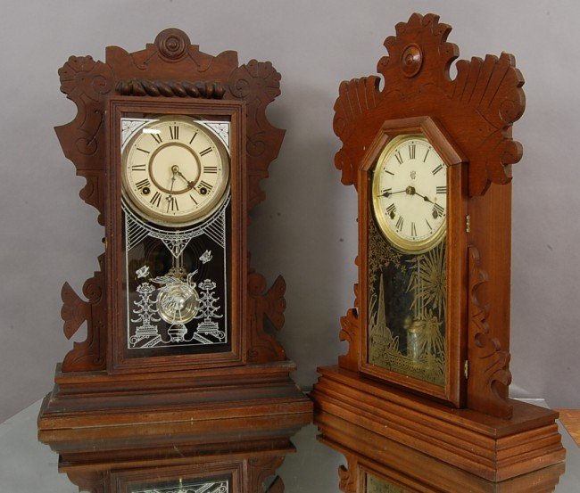 2 Waterbury Wood Mantel clocks