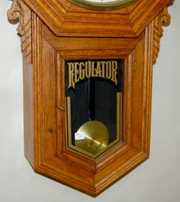 Ansonia Oak Octagon Wall Regulator Clock