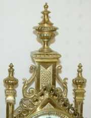 French Brass Diamond Head Shelf Clock