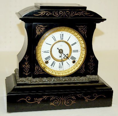 F. Kroeber Iron Case Mantel Clock