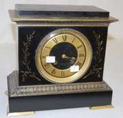 French Slate & Bronze Figural Shelf Clock