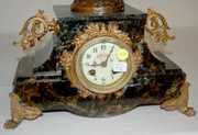 French Marti Marble Fisherman Statue Clock