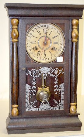 Gilbert Pillar Calendar Mantel Clock