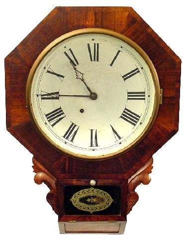 Rosewood Ansonia School House Clock