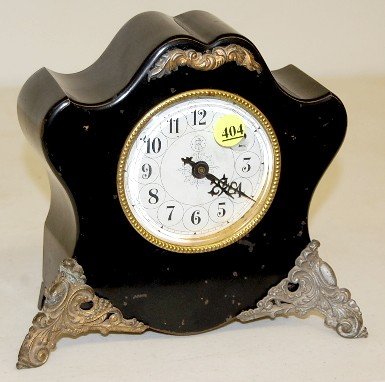 Kroeber Black Enamel Iron Alarm Clock