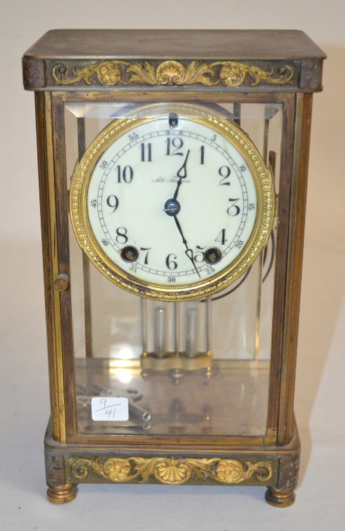 Antique Ansonia “Calais” Enameled Iron Case Clock
