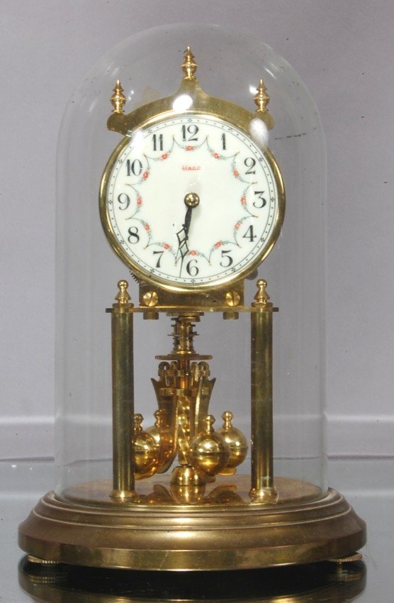 German Anniversary clock with Glass Dome